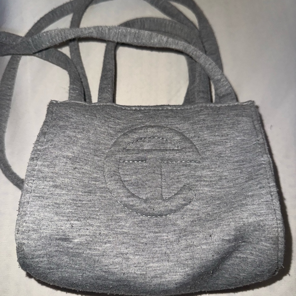 Telfar Gray Mini Bag with Embossed Logo